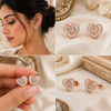 V N PETAL ROSE STUDS EAARINGS